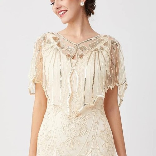 Women 1920s shawl sequin wraps - women,