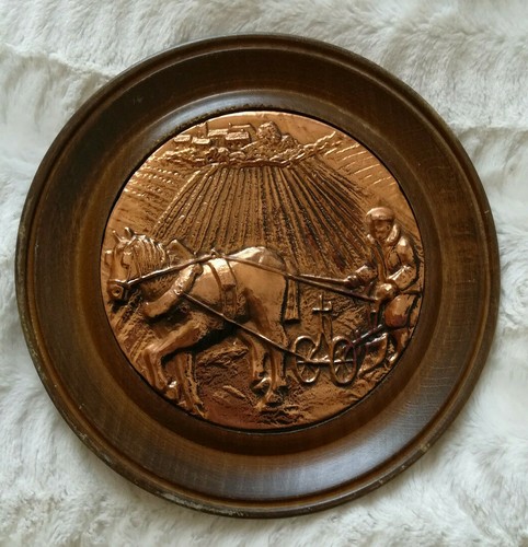 Assiette décorative cuivre