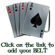 Aces Cartes à Jouer Métal Boucle Ceinture Motard Jeu Casino Parieur Chance