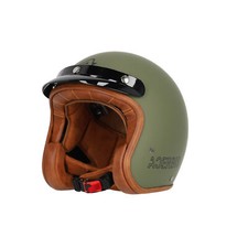 Acerbis Casque Jet Moto Vintage Skodela 22-06 Vert Militaire 0025314.582