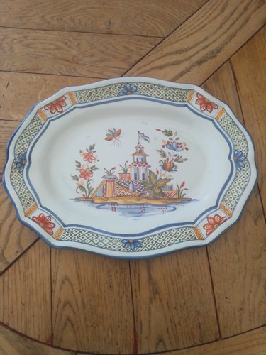 Plat faience décor - plat,