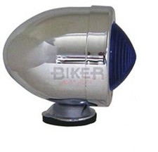 Clignotant Projecteur bullet moto Custom bobber Harley Lumière Bleu Métal Univer