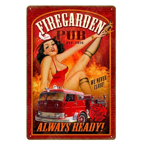 Plaque métal vintage pin up - ,
