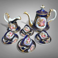 Superbe Service À  Café en Porcelain -Bayeux Ou Valentine XIX Ème Siècle France