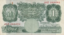 BILLET DE BANQUE DE BANK OF ENGLAND. ONE POUND.25 Z . 269492