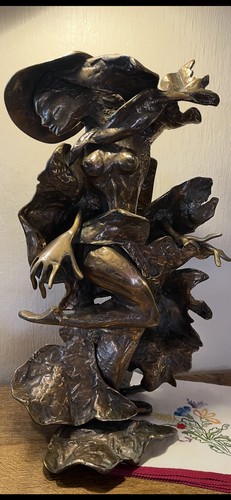 Sculpture bronze signe - sculpture,