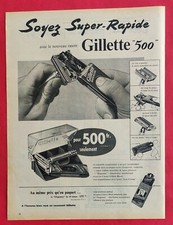 Publicité de presse: Produit de beauté Nouveau Rasoir GILLETTE Super Rapide 1956