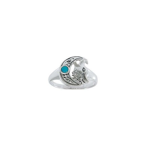 Loup hurlant crescent lune 925 - loup,