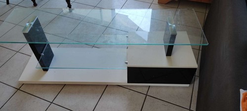 Meube verre noir et - tv,