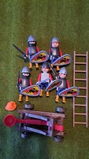 Playmobil lot 5 chevaliers + Catapulte, Échelle,  assaillants Château 