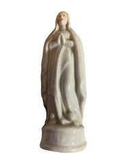 ANCIENNE STATUE FAÏENCE CÉRAMIQUE NOTRE DAME PAS VIERGE A L ENFANT JESUS CHRIST