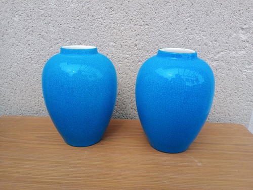 Paire vases boch louvière - paire,