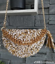 sac à main création crochet en fil tee shirt 