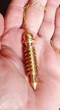 * °   PENDULE  ISIS 7 PLATEAUX    LAITON MASSIF DORE    RADIESTHESIE ESOTERISME