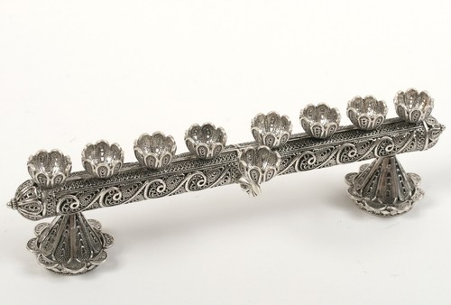 Menorah juive argent - , hanoukka