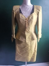 Tailleur Vintage Christian Lacroix Jupe+Veste Jaune Moutarde 40/42