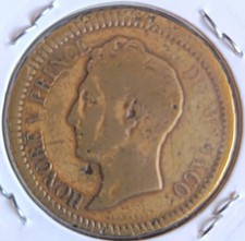 MONACO - 1 DECIME HONORE V DE 1838 EN CUIVRE JAUNE