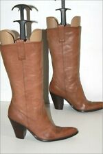 GUESS Mi Bottes Pointues Tout Cuir Caramel Talons T 6 US / 37 FR TTBE