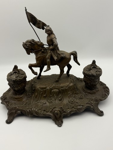 Ancien encrier statue regule - ancien,