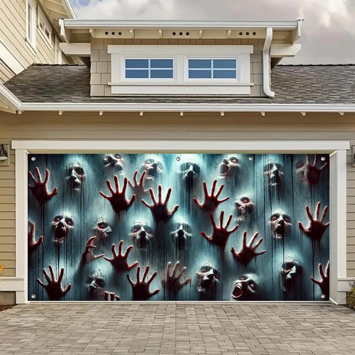 Halloween garage door - garage,