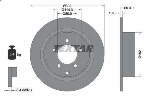 Disque frein textar - de,