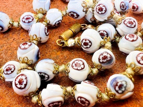 Collier ancien perles verre