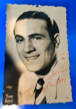 AUTOGRAPHE DE TINO ROSSI SUR CARTE POSTALE 9 X 14 CM