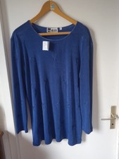 Tunique bleue Together T 42/44 m. longues 94 % polyester 6 % elasthane