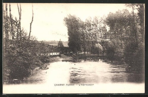 Cpa charny abreuvoir - cpa,