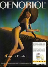 PUBLICITE ADVERTISING  2001   OENOBIOL cosmétiques solaires  bronzer à l'ombre