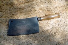 Ancienne petite feuille de boucher en acier, couperet. Outil de métier "noté P.F