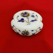 Marbre Coaster Set Pietra Dura Pierre Main Décor Maison Cadeau