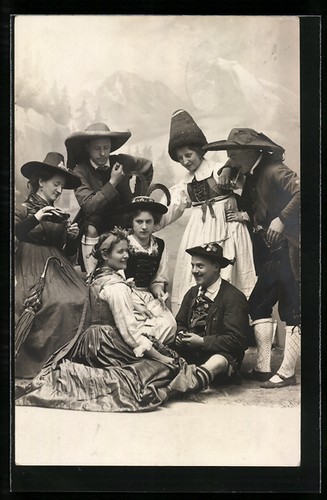 Carte postale scène avec