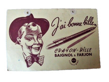 Ancien buvard ou affiche publicitaire crayon bille baignol & farjon collection