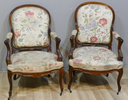 Paire fauteuils louis en - paire,