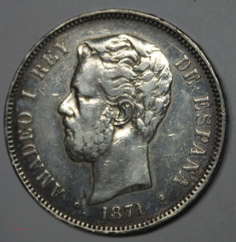 Espagne 5 pesetas 1871 - -,