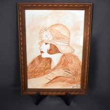 Tableau bois sculpté cadre