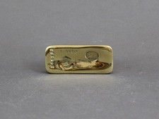 MONIQUE GERBER bronze sculpture, Vintage 1970s, Gold bar paperweight, France art