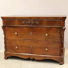 Commode d'époque Louis Philippe - en noyer - Italie 19ème siècle