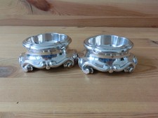 PUIFORCAT EMILE PARIS : PAIRE DE SALERONS ARGENT MASSIF POINCON MINERVE