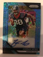 2018 Panini Prizm Jordan Akins Blue Shimmer Auto Refractor RC Rookie FOTL /25