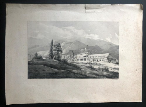 Grande lithographie xixème - grande,