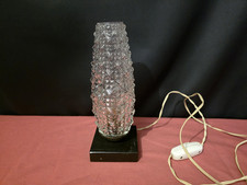 Ancienne lampe de chevet en verre taillé et onyx - XXe