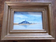 Petite marine sur toile- 20ème siècle cadre bois 12 x 15