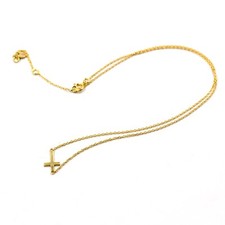 Collier 16+2" croix plaqué or