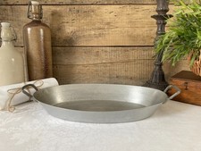 1025⚜️ Ancien Plat Ovale Tournus Unis France en Aluminium Longueur 32 Cm Vintage