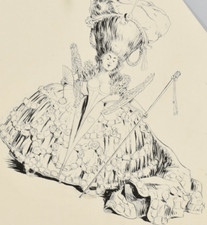 Dessin à la plume, femme en