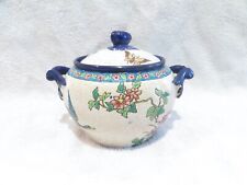 Beau sucrier émaux de Longwy aux Oiseaux décor Japanisant sugar bowl