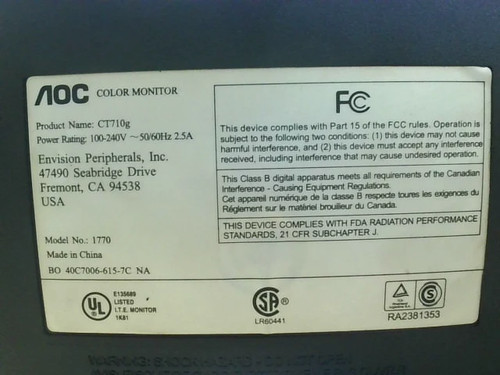 Aoc ct710g écran - aoc,