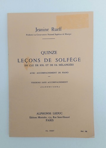 Quinze leçons solfège - solfège, de